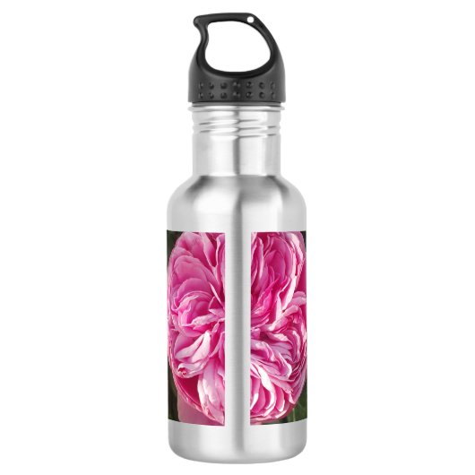 Roze  Roos Bloem bloem Fotomeisjes Naam Waterfles (Achterkant)