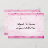 Roze roos bloem bloementhema bruiloft suite informatiekaartje (Voorkant / Achterkant)