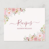 Roze Roos Bloem Bloemig Recept Kaart (Achterkant)