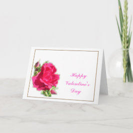 Roze roos bloem bloemige Gelukkige Valentijnsdag Feestdagen Kaart
