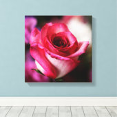 Roze Roos Bloem Bloemstuk Canvas Afdruk (Insitu (Houten vloer))