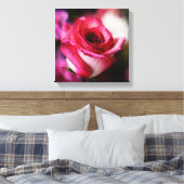 Roze Roos Bloem Bloemstuk Canvas Afdruk (Insitu (Slaapkamer))