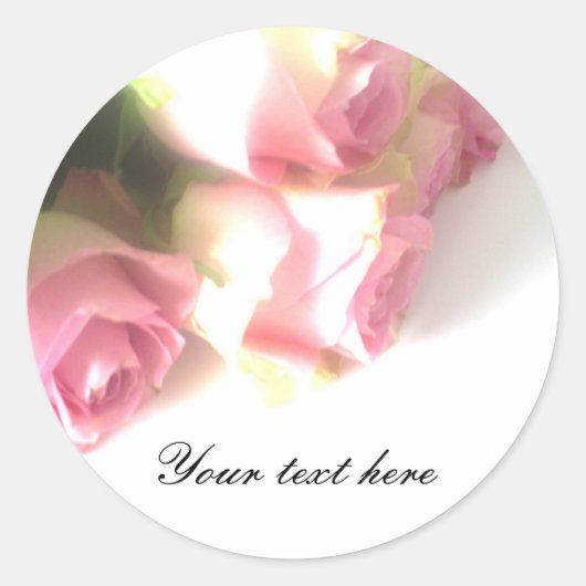 Roze roos bloem boeket bruiloft stickers (Voorkant)