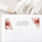 Roze Roos Bloem Botanisch Retouradres Etiket (Insitu)