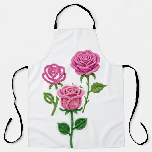 Roze Roos Bloem Botanist Pijpenrager Bloem Schort (Voorkant)