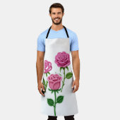 Roze Roos Bloem Botanist Pijpenrager Bloem Schort (Gedragen)