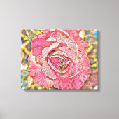 Roze roos bloem canvas afdruk (Voorkant)