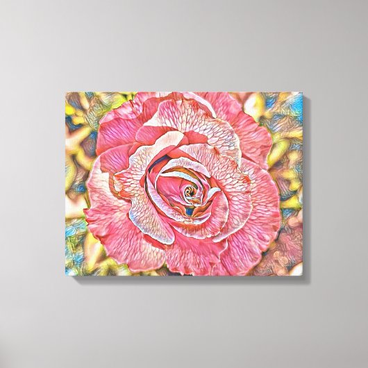Roze roos bloem canvas afdruk (Voorkant)