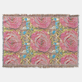 Roze roos bloem deken