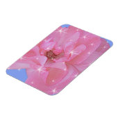 roze roos bloem en glinsterende sterren magneet (Linkerzijde)