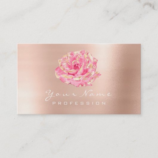 Roze roos bloem goud Champagne elegant
 Visitekaartje (Voorkant)