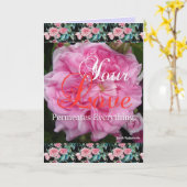 Roze Roos bloem Jouw Liefde Doordringt Citatkaart Kaart (Gele Bloem)