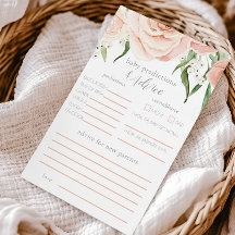 Roze Roos Bloem Meisje Baby Shower Voorspelling Sp