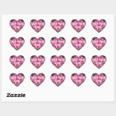 Roze  Roos Bloem met liefde Hart Sticker (Vel)