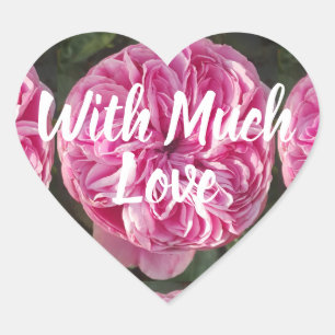 Roze Roos Bloem met liefde Hart Sticker