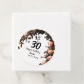 Roze roos bloem moderne 30e verjaardag bedankjes labels (In situ)