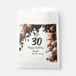 Roze roos  bloem moderne 30e verjaardag bedankzakje