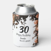 Roze roos bloem moderne 30e verjaardag blikjeskoeler (Blikje Voorkant)