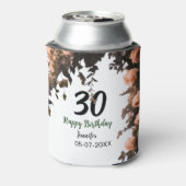 Roze roos bloem moderne 30e verjaardag blikjeskoeler (Blikje Achterkant)