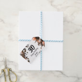 Roze roos  bloem moderne 30e verjaardag cadeaulabel (Met Touw)