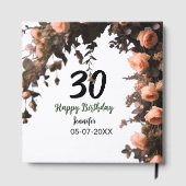 Roze roos  bloem moderne 30e verjaardag gastenboek (Achterkant)