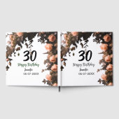 Roze roos  bloem moderne 30e verjaardag gastenboek (Volledig)