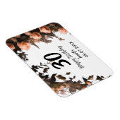 Roze roos bloem moderne 30e verjaardag magneet (Rechterzijde)