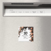 Roze roos bloem moderne 30e verjaardag magneet (Insitu (Vaatwasser))