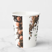 Roze roos  bloem moderne 30e verjaardag papieren bekers (Links)