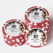 Roze roos bloem moderne 30e verjaardag poker chips (Opstapeling)