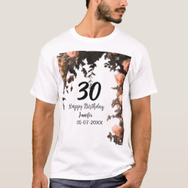 Roze roos  bloem moderne 30e verjaardag t-shirt