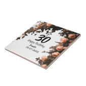 Roze roos bloem moderne 30e verjaardag tegeltje (Zijkant)