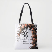 Roze roos  bloem moderne 30e verjaardag tote bag (Voorkant)