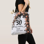 Roze roos bloem moderne 30e verjaardag tote bag (Dichtbij)