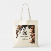 Roze roos  bloem moderne 30e verjaardag tote bag (Achterkant)