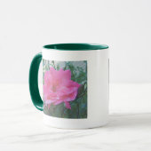 roze roos bloem mok (Voorkant links)