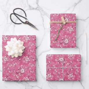 Roze Roos Bloem Motief Chinoiserie Inpakpapier Vel