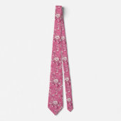 Roze Roos Bloem Motief Chinoiserie Stropdas (Voorkant)