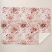 Roze Roos Bloem Sherpa Deken (Voorkant (horizontaal))