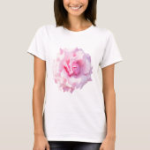 Roze roos bloem t-shirt (Voorkant)