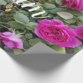 Roze Roos Bloem Verjaardag Cadeaupapier (Hoek)