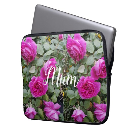  Roze  Roos Bloem Verjaardag Laptop Sleeve (Voorkant Links)