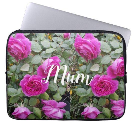  Roze  Roos Bloem Verjaardag Laptop Sleeve (Voorkant)