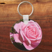 Roze Roos Bloem Verjaardag Sleutelhanger (Achterkant)