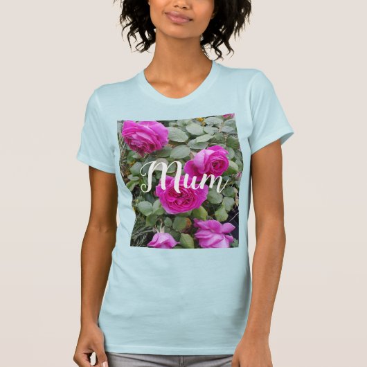  Roze  Roos Bloem Verjaardag T-shirt (Voorkant)
