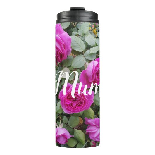  Roze  Roos Bloem Verjaardag Thermosbeker (Voorkant)