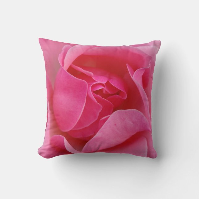 Roze roos bloem worp kussen (Voorkant)