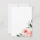 Roze Roos Bloemachtige Bruiloft Feest Bedankkaart (Achterkant)