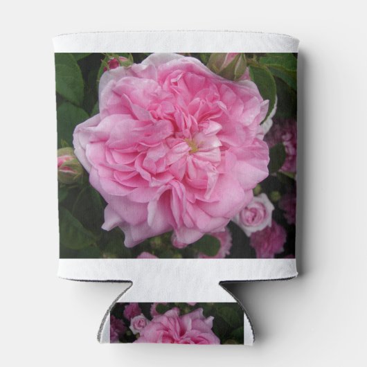 Roze  Roos bloemen Blikjeskoeler (Achterkant)