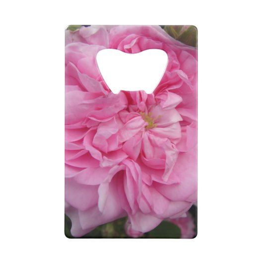 Roze  Roos bloemen Creditkaart Flessenopener (Voorkant)